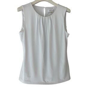 Calvin Klein Women’s Pleated White Tank Top- Size 10